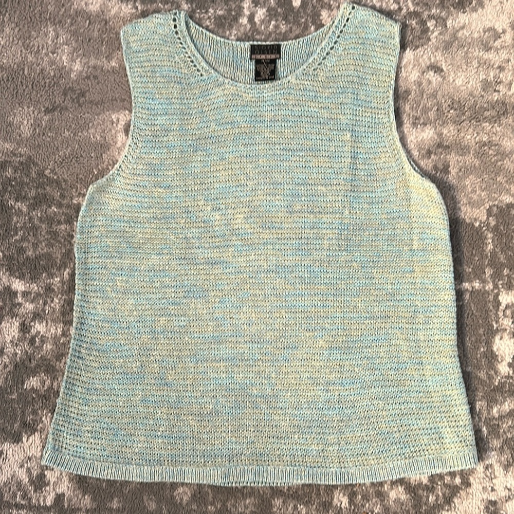 Sigrid Olsen Sport Linen and Rayon Knit Tank Top
